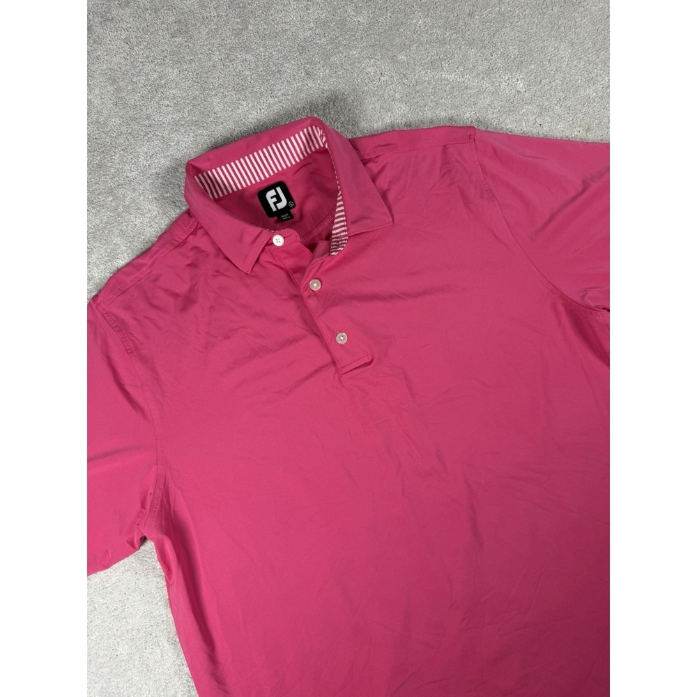 FootJoy FJ Golf Polo Shirt Men's Size L Raspberry (pink)‎ Performance Stretch **